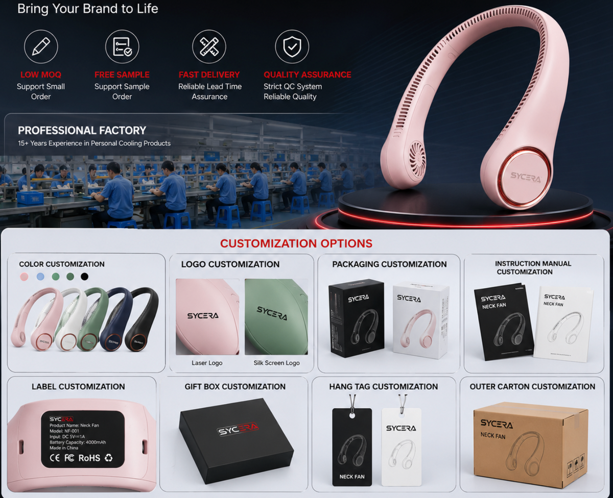 Hands-Free Rechargeable Personal Air Cooler with Adjustable Airflow