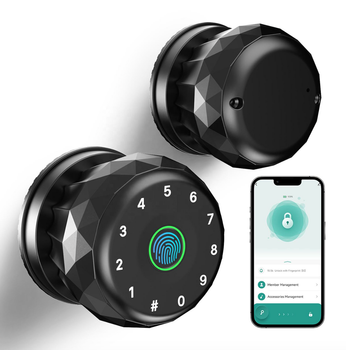 Digital Smart Round Door Knob