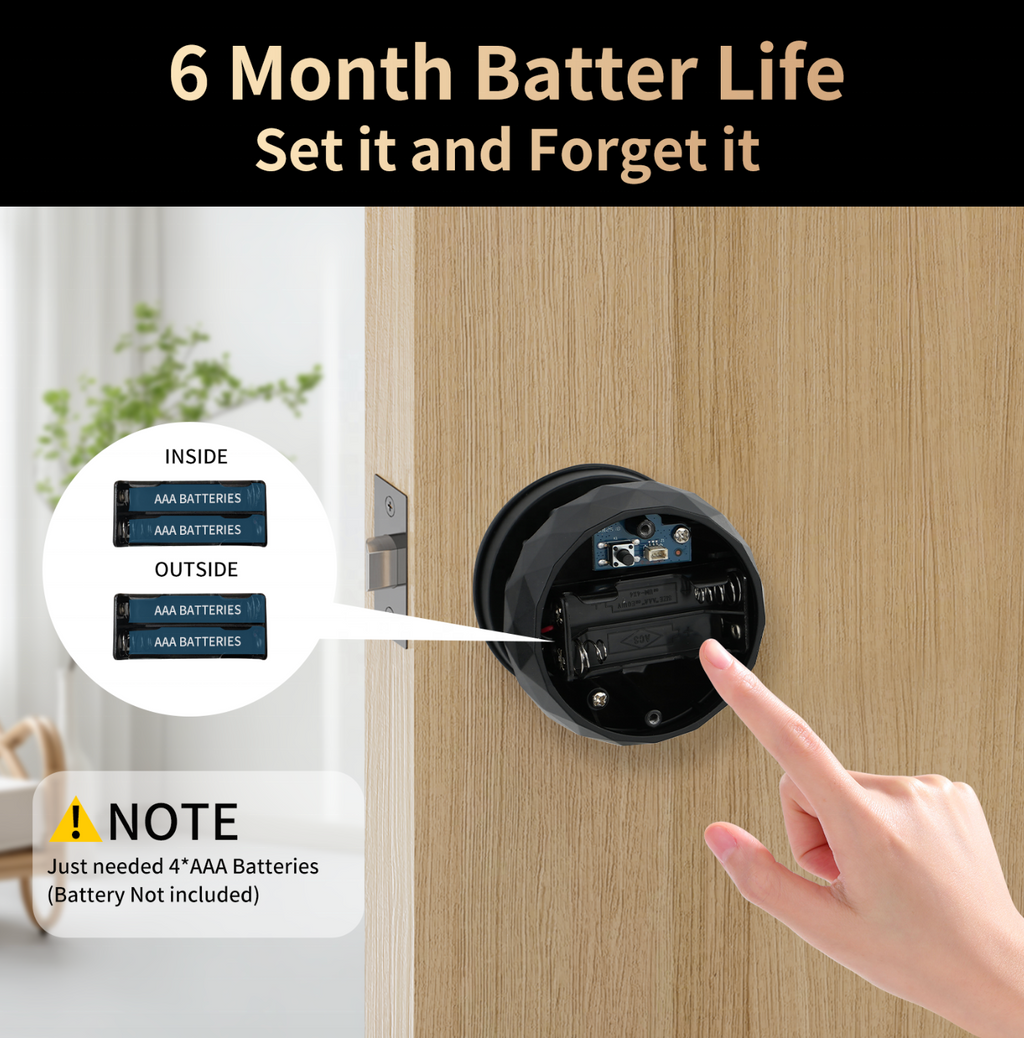 Digital Smart Round Door Knob